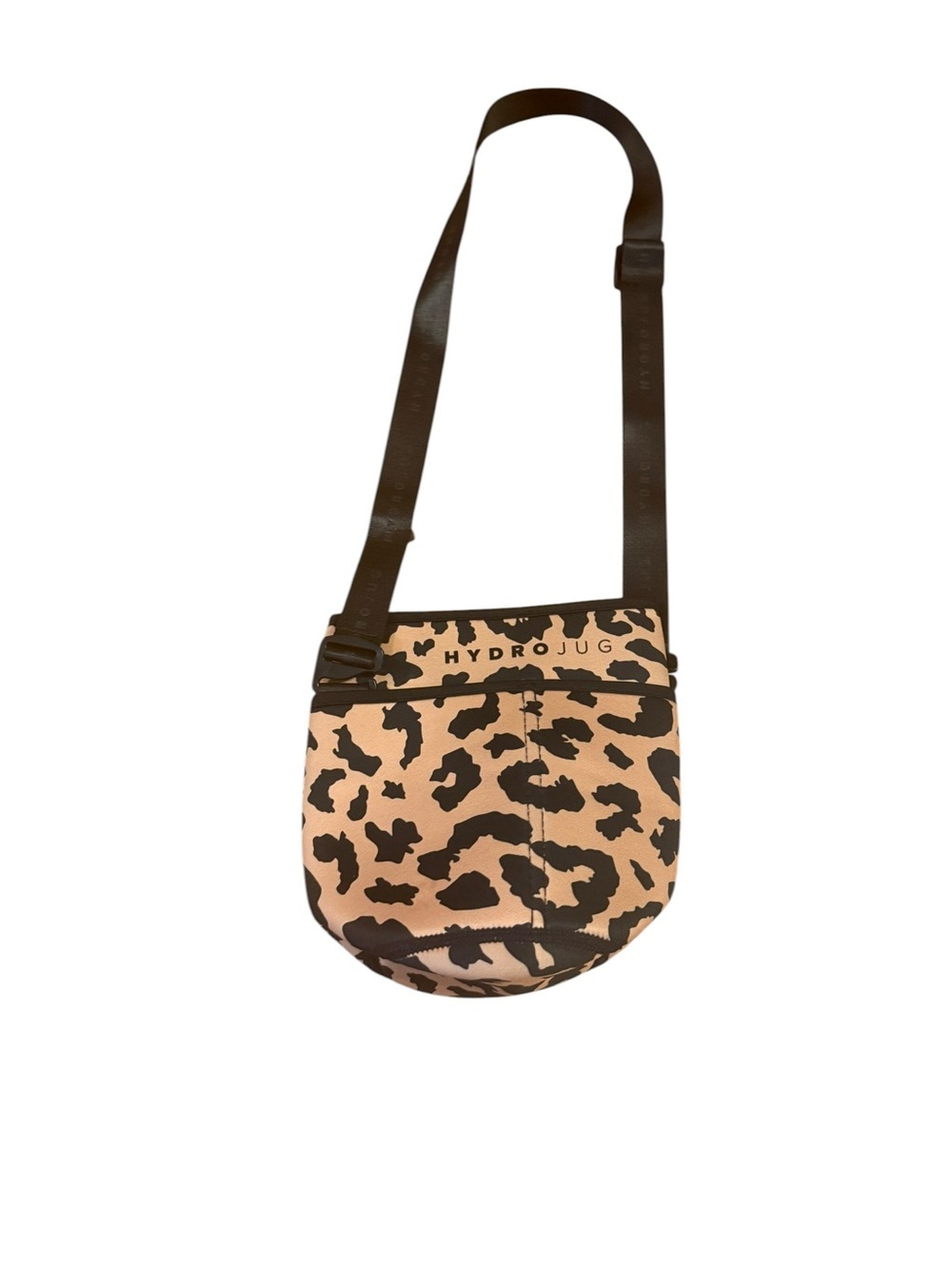 Hydrojug Leopard Print Crossbody Bag in tan and Black